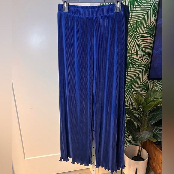 Joie Blue Pleated Wide Leg Pants, size large, EUC - Picture 2 of 8